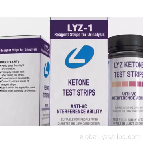 Ketosis Test Strip Fast LYZ urinalysis Reagent Strips for Urinalysis tests Factory